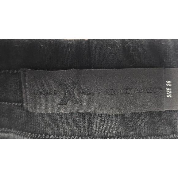 Alexander Wang Denim Jean Shorts Bite Clash, Black Denim Front Fleece Back Sz 26 - Picture 7 of 8